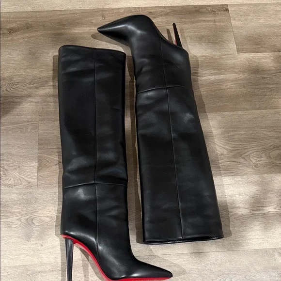 Christian Louboutin Astrilarge Botta 100 mm Black boots size 39 - Picture 3 of 10